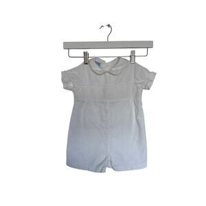 Anavini Hand Smocked Silk Corduroy Shortalls, 24M